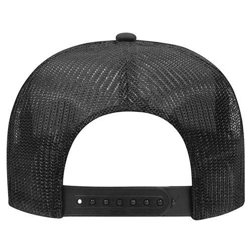 Tea Shirt Shoppe Wholesale black trucker hat with breathable mesh back and adjustable snapback closure