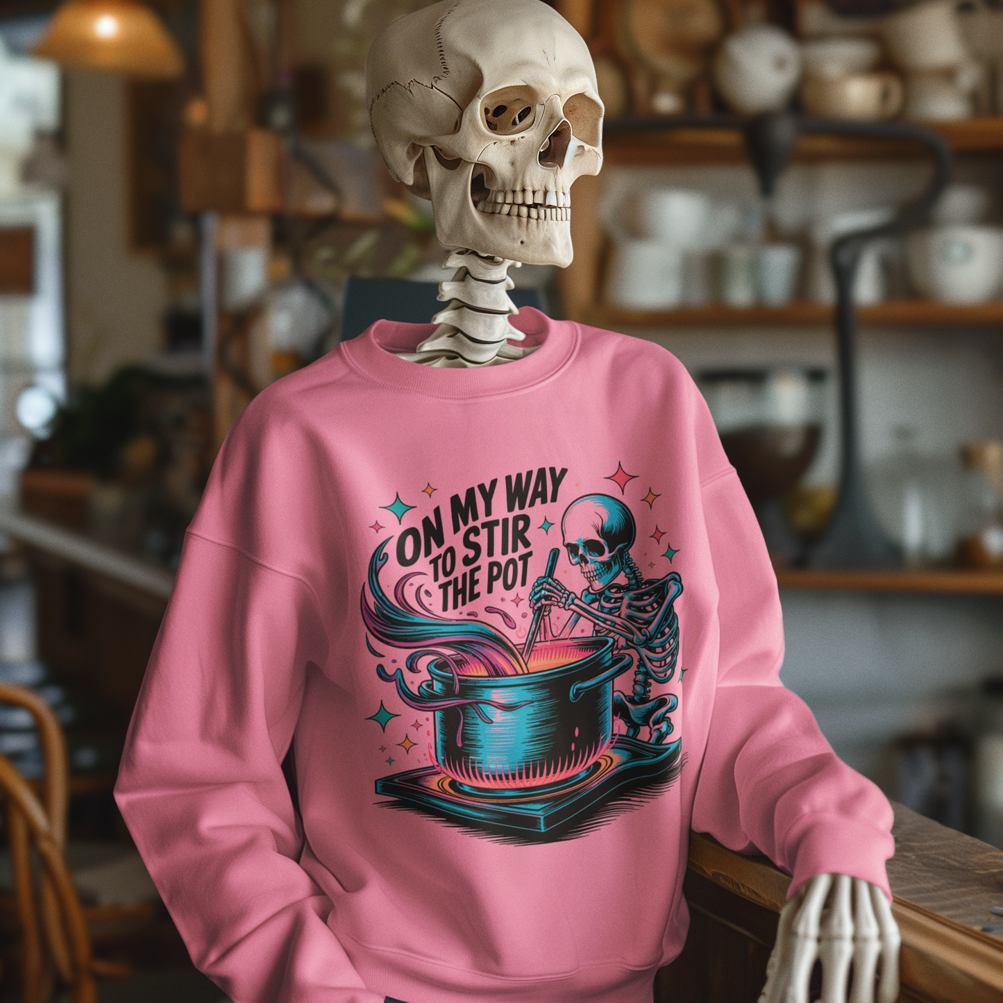 Stir The Pot Graphic Sweatshirt Graphic Sweatshirt Tea Shirt Shoppe S Safety Pink