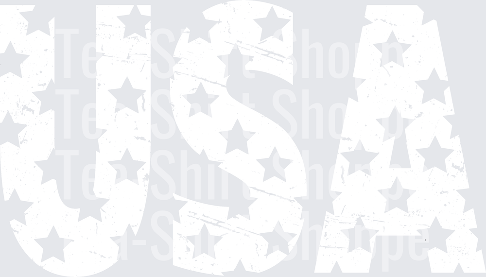 Distressed USA White ink