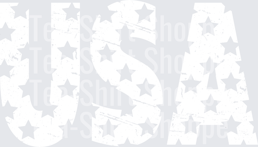 Distressed USA White ink
