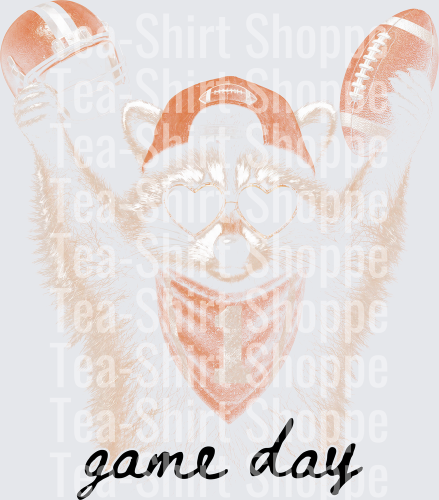 Game Day Raccoon Football Fan Heart Sunglasses Bandana Cap