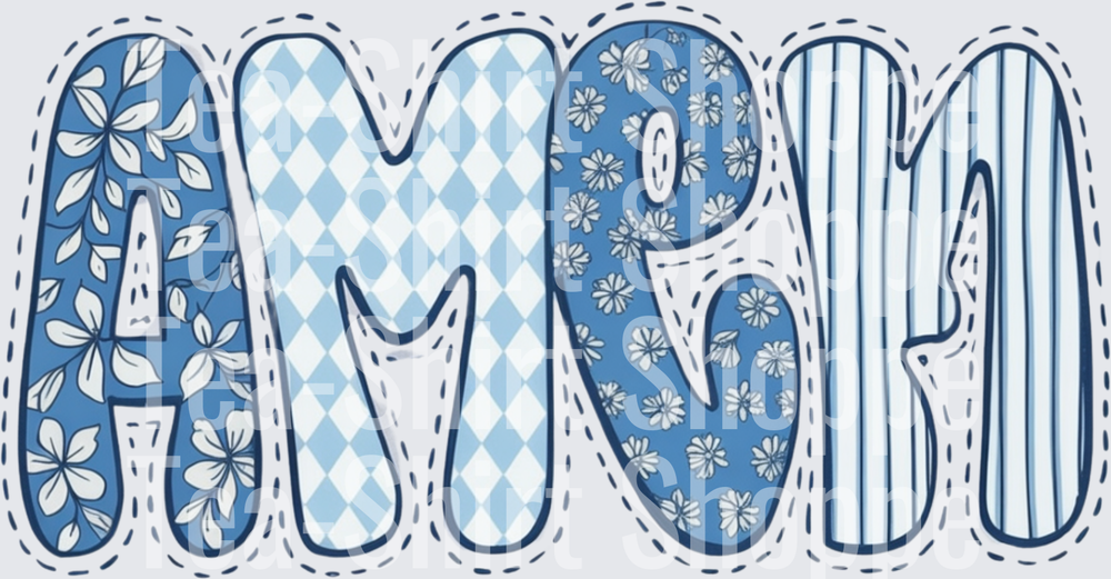 Amen Blue patterns