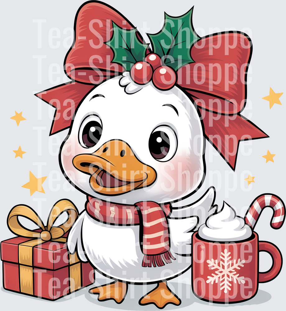 Christmas Goose with Gifts & Cocoa PNG Clipart