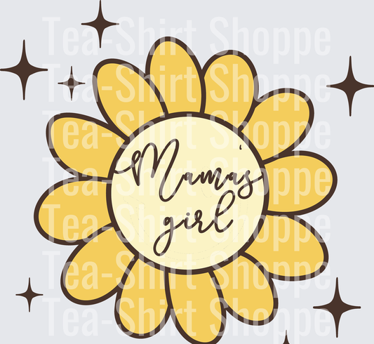 Mama's Girl Sunflower Script with Sparkle Stars