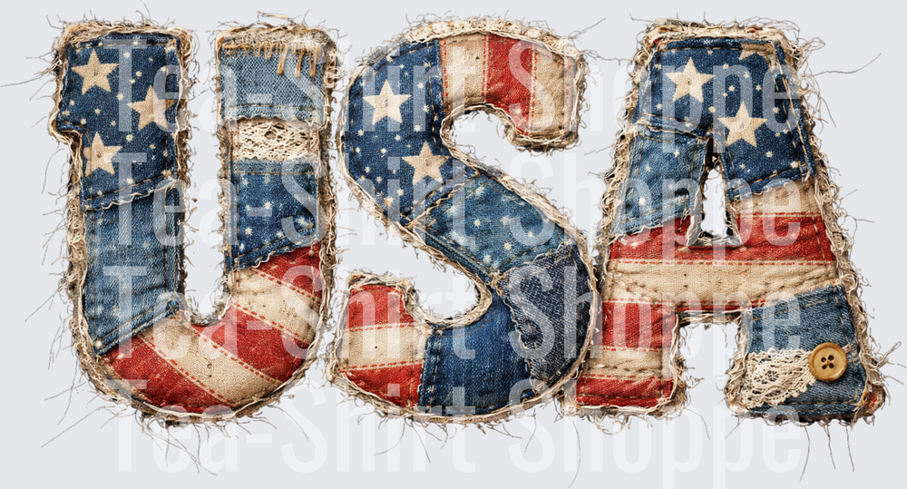USA Faux Patchwork Png, USA Png, 4th of July Png