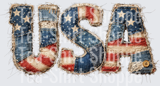 USA Faux Patchwork Png, USA Png, 4th of July Png