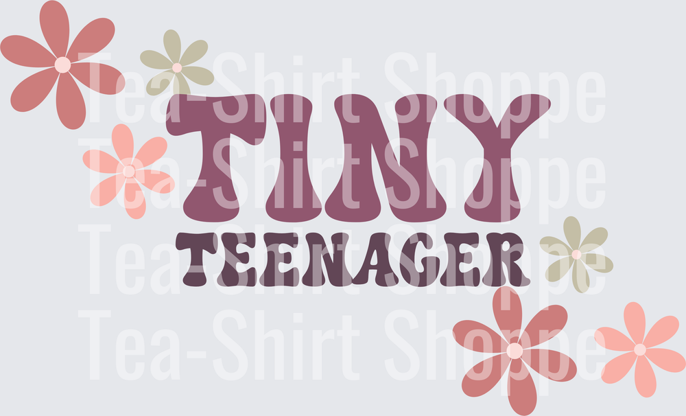 Tiny Teenager Retro Groovy Floral Typography Design