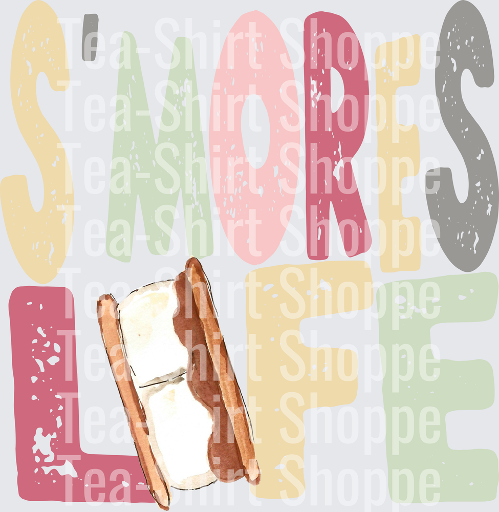 S'mores Life Colorful Campfire Treat Pink Typography Design