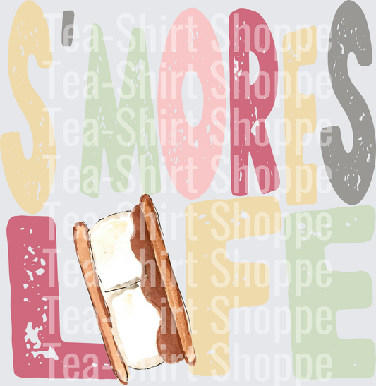 S'mores Life Colorful Campfire Treat Pink Typography Design