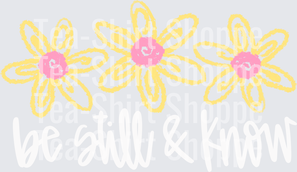 Three Yellow Daisy Flowers Be Still & Know Script