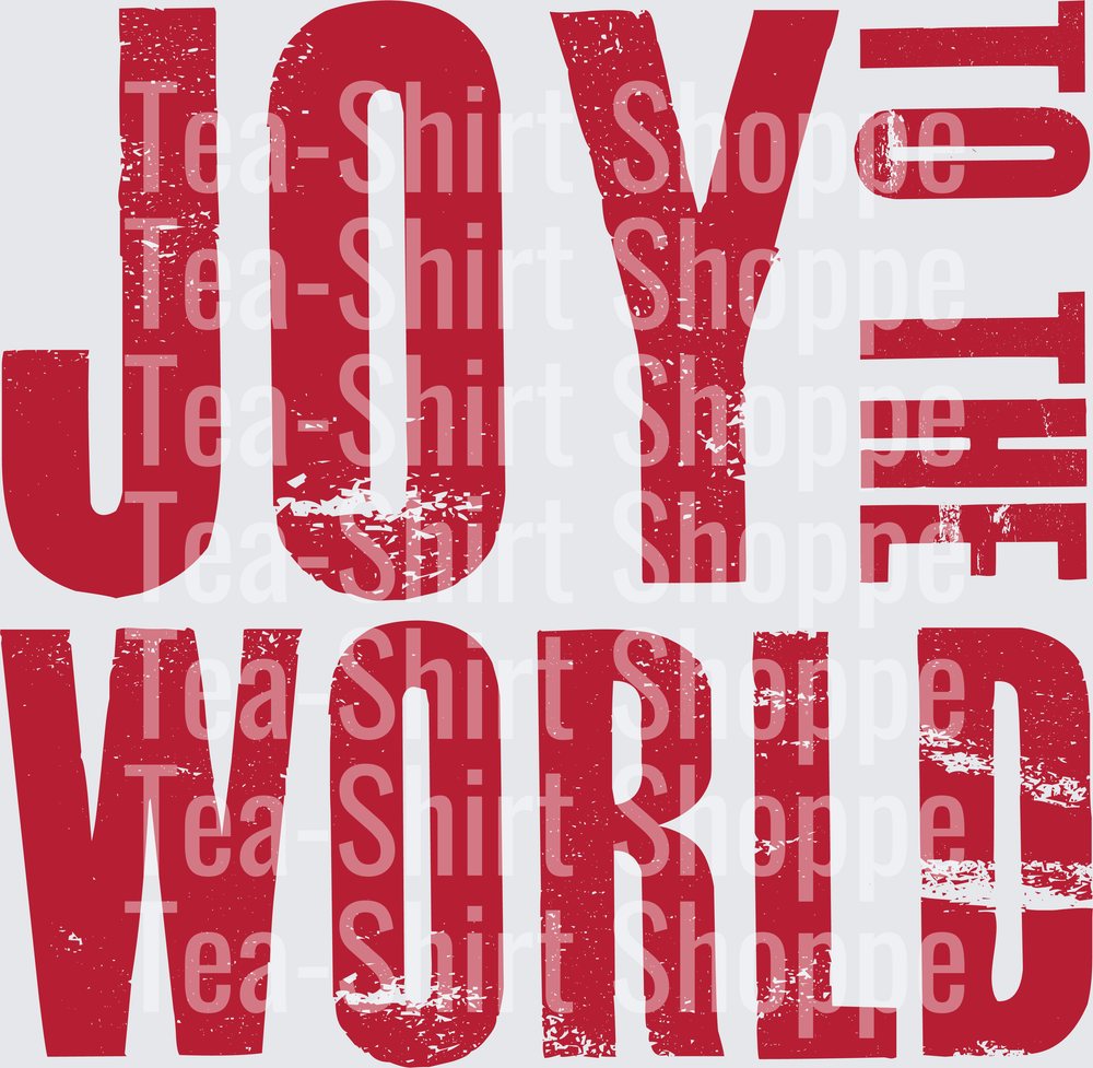 Joy To The World Distressed Red Bold Typography Christmas