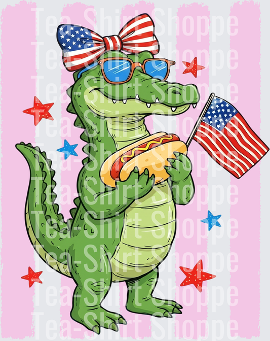 Gator and a hot dog Girl