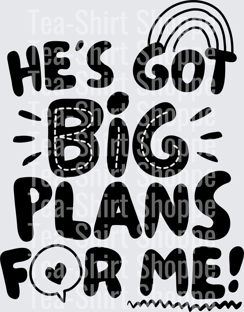 He's Got Big Plans For Me Rainbow Heart Faith Quote