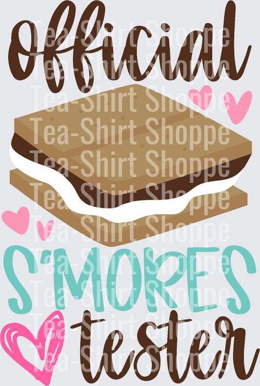 Official S'mores Tester Campfire Treat Pink Hearts Design