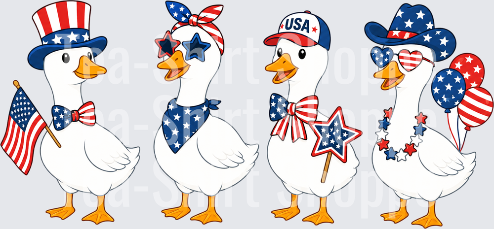 Patriotic Goose Set USA 4th of july