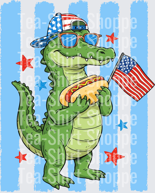 Gator and a hot dog boy