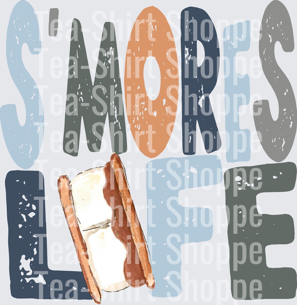 S'mores Life Campfire Snack Blue Typography