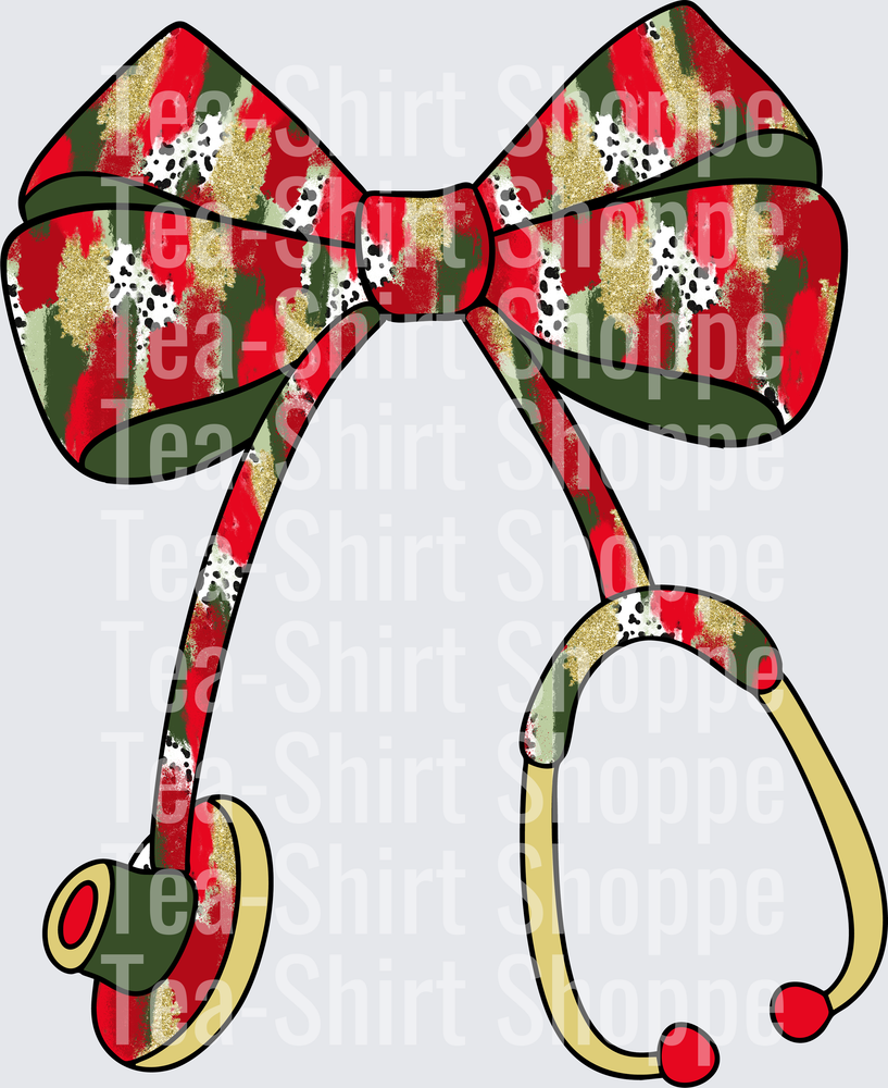Christmas stethoscope Brush Stroke Pattern