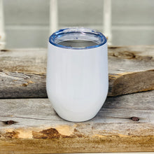 12oz, White, Sublimation Blank Stainless Steel Stemless Wine Tumbler. Tumbler comes with clear lid. Keeps any beverage at just the right temperature. A great product for monograms artwork, or custom designs. A perfect personalized gift for bachelorette parties, birthdays, or anniversaries. Available in white and silver. Vacuum seal keeps liquids and carbonation fresh.  Made from double-walled non-leaching and non-toxic stainless steel.