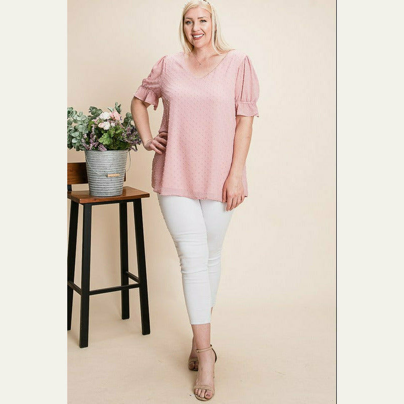 You will love this beautiful 1/2 sleeve top that is perfect for spring and summer - Add your favorite necklace and pair it up with your ankle boot for a formal look or sneakers for a casual look.  100% Polyester  