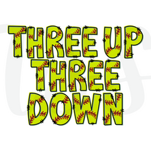 Three Up Three Down Softball DTF Transfer