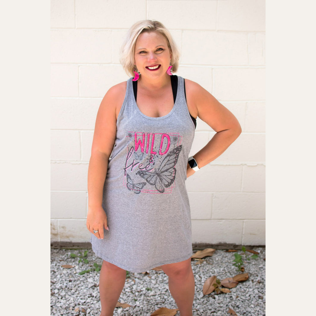 Wild & Free Butterfly Racerback Dress