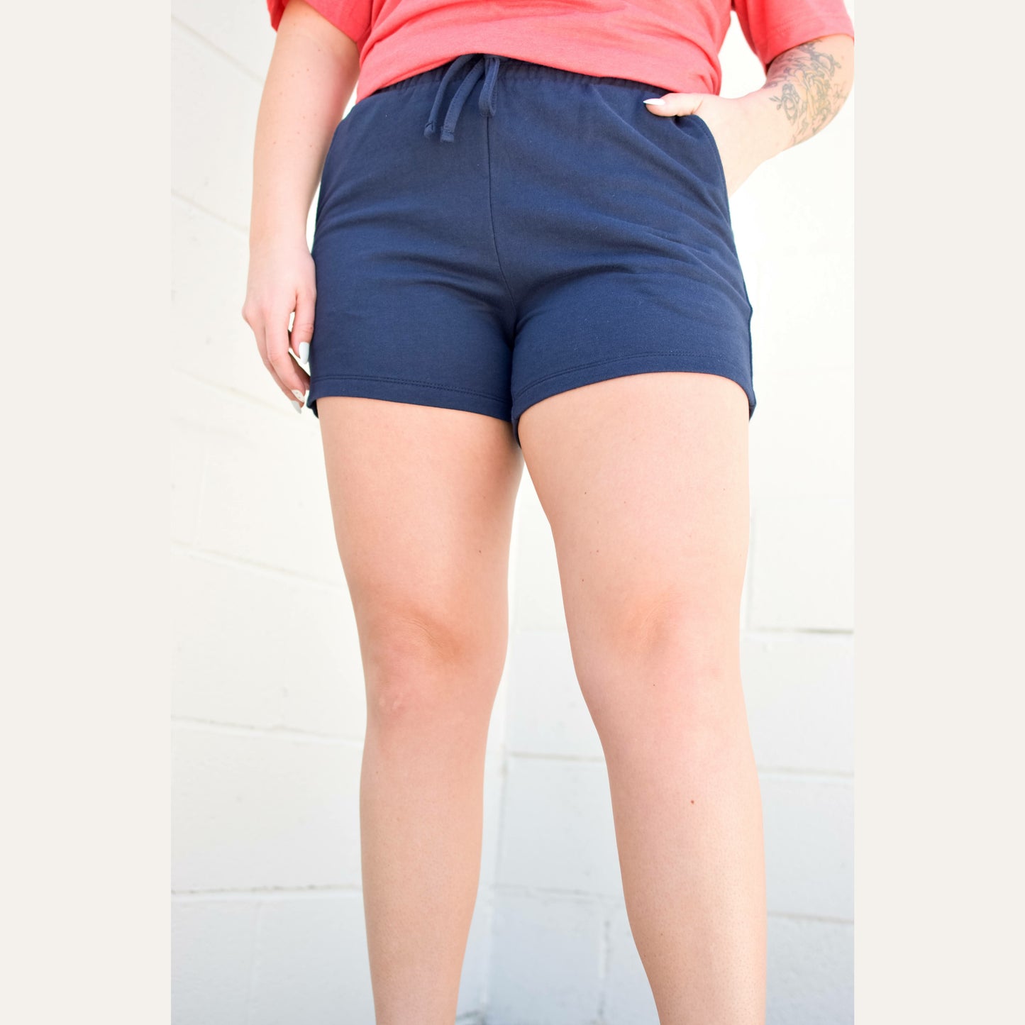 Navy French Terry Plus Shorts