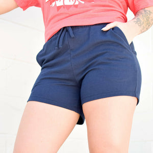 Navy French Terry Plus Shorts