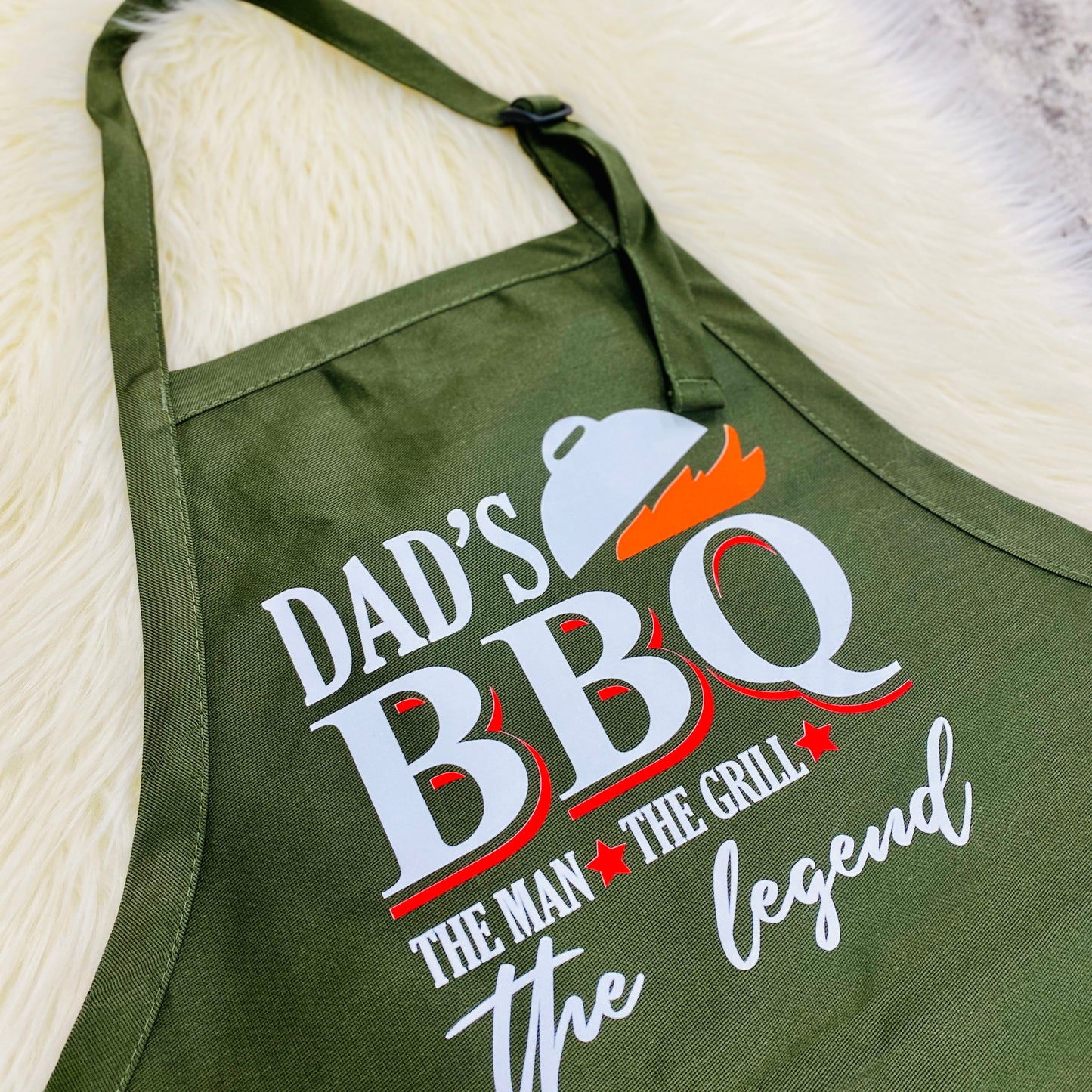 Dad's BBQ The Man The Grill The Legend Green Apron