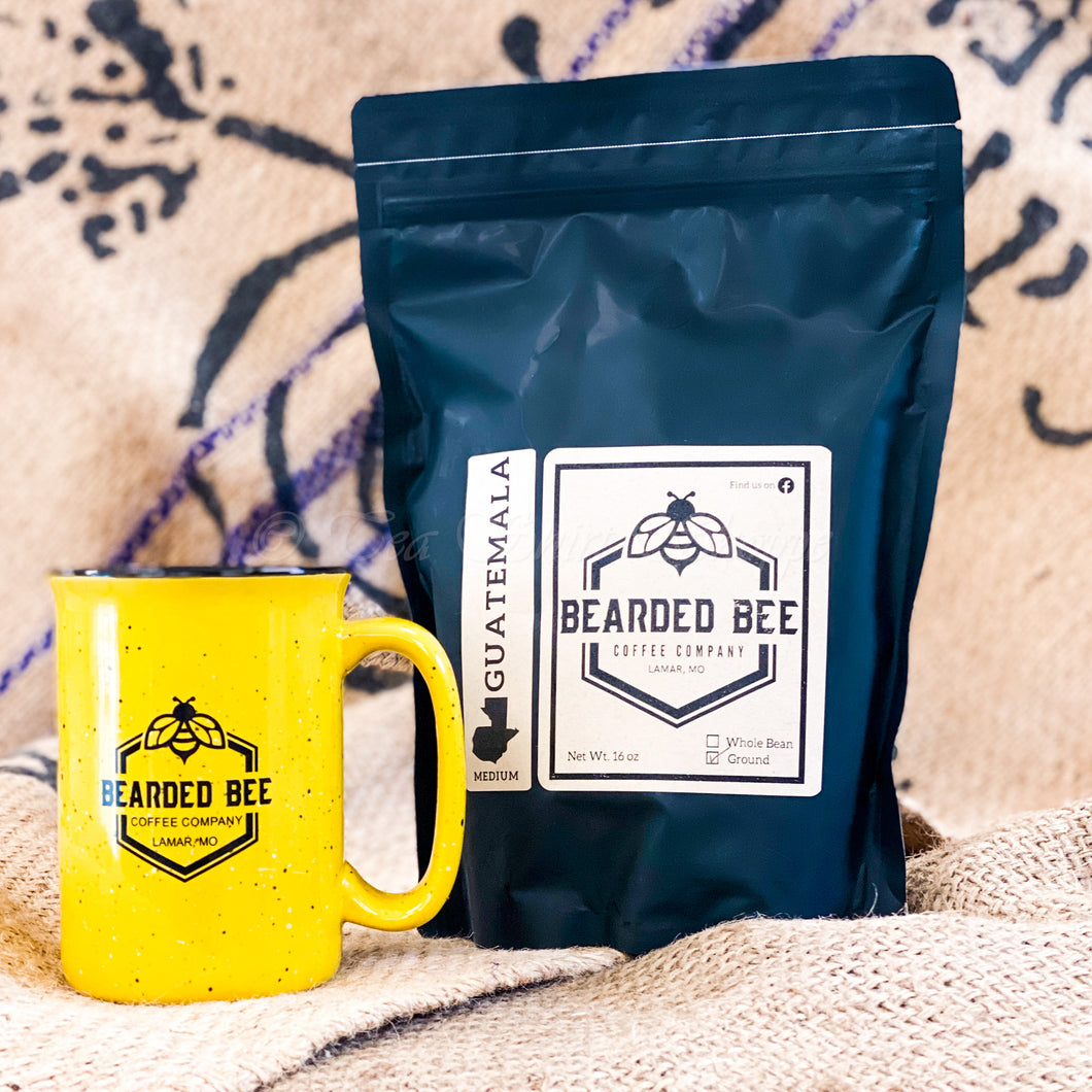 Bearded Bee Gautemala Coffee Beans Bearded Bee coffee is made locally right here in Lamar, Mo. This is a delicious dark roast coffee. Bearded Bee coffee definitely stands out from your average off the shelf coffee, with its bold flavors and smooth taste. 