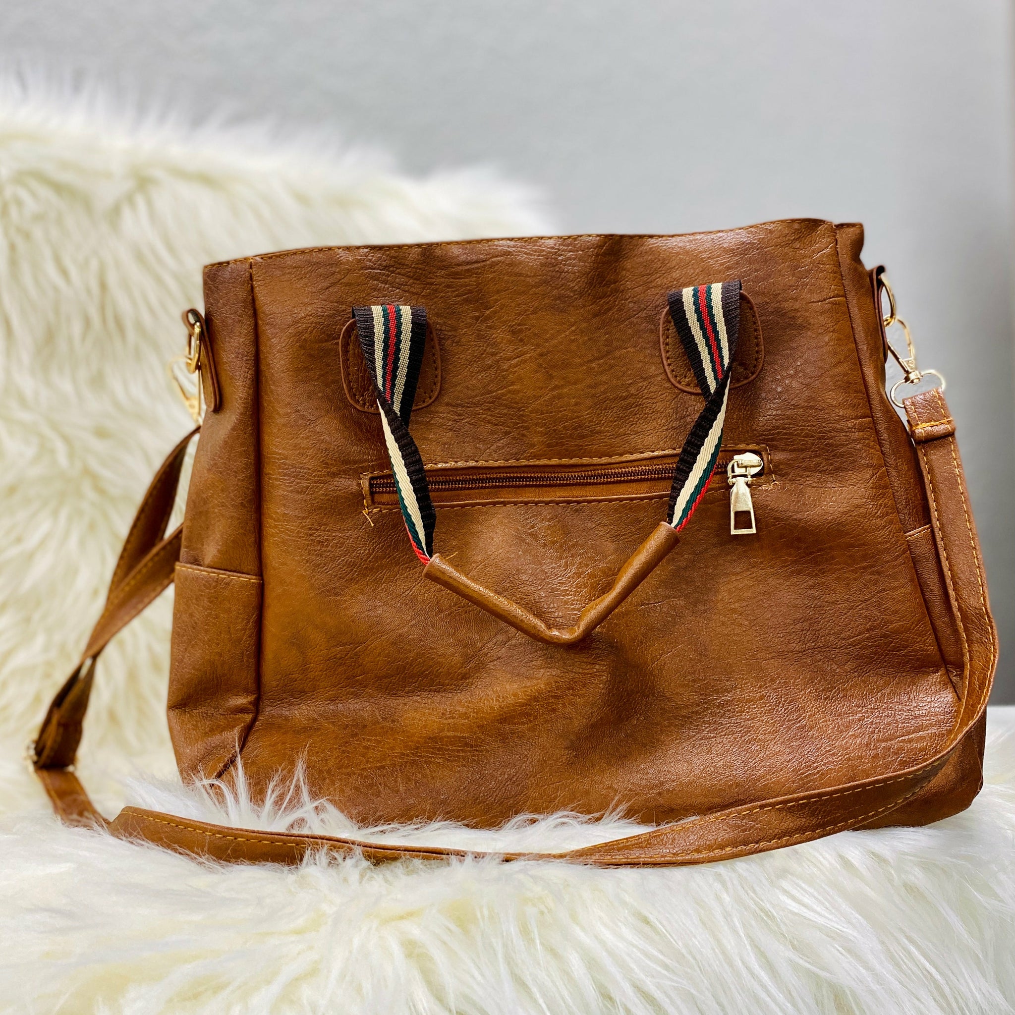 Designer Tote Bag, Brown Purse, Leather Bag | Mayko Bags Caramel