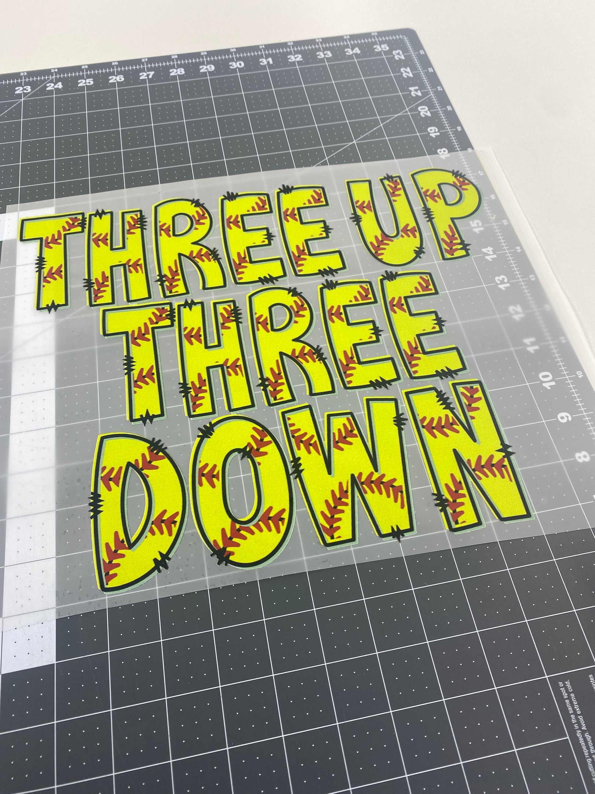 Three Up Three Down Softball DTF Transfer Print, Copy, Scan & Fax TSS Print   