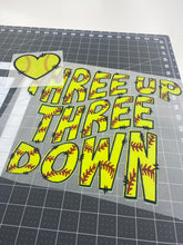 Three Up Three Down Softball DTF Print Transfer