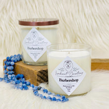 Lionhert Creations Barbershop Soy Based Candle  Start your day with a burst of freshness with Lionheart Creation's hand poured Barbershop  candle. Enjoy the uplifting fragrance as you get ready for your day.