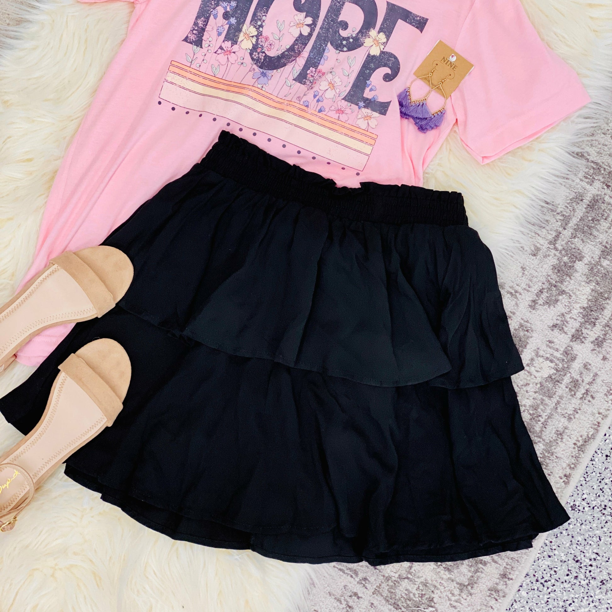 The possibilities for this black skirt is limitless! Dress it up or down for any occasion.
