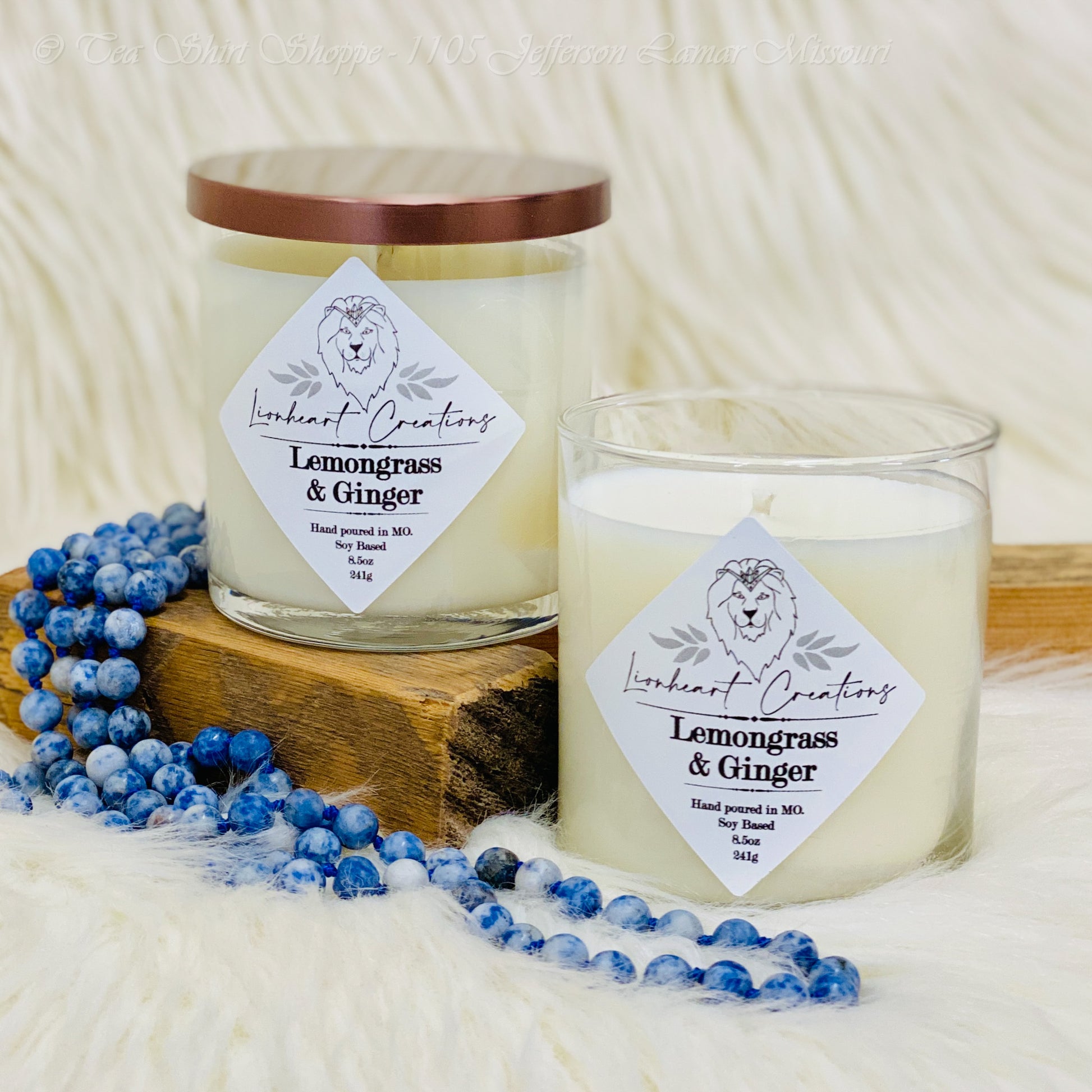 Lemongrass & Ginger Soy Based Candle Candles Lionheart Creations   