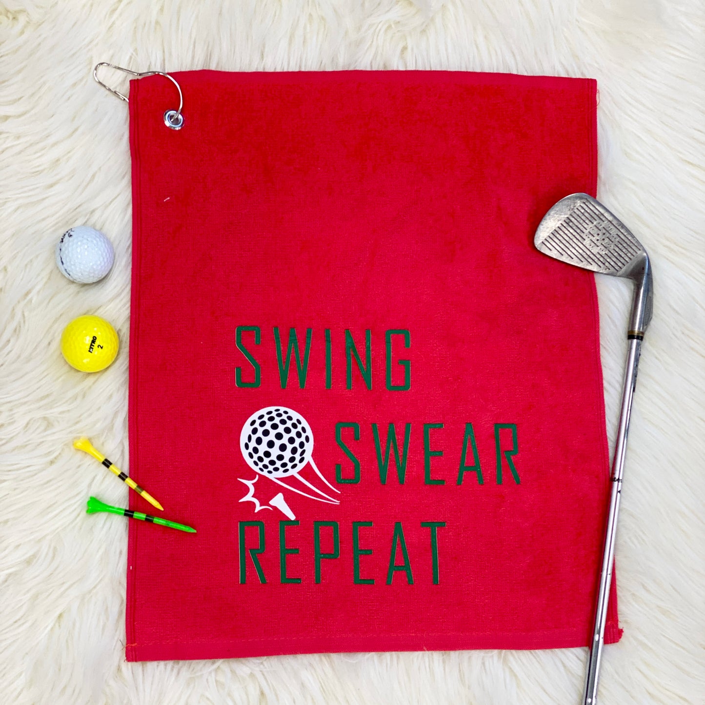 Swing Swear Repeat Golf Towel